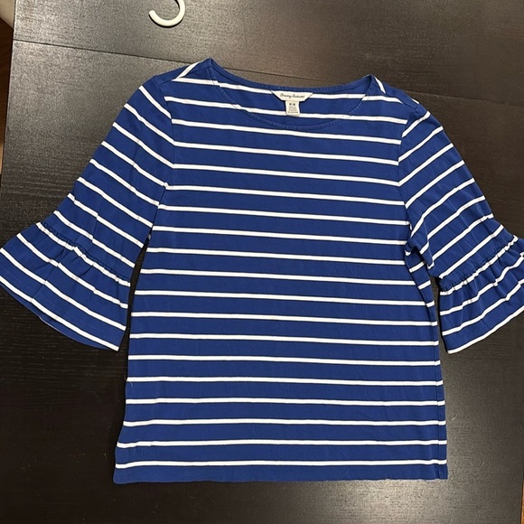 TOMMY BAHAMA soft cotton/modal tencell boatneck t-shirt with flare sleeves sizeM - Picture 3 of 8